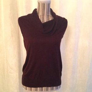 100% silk chocolate brown cowlneck sweater